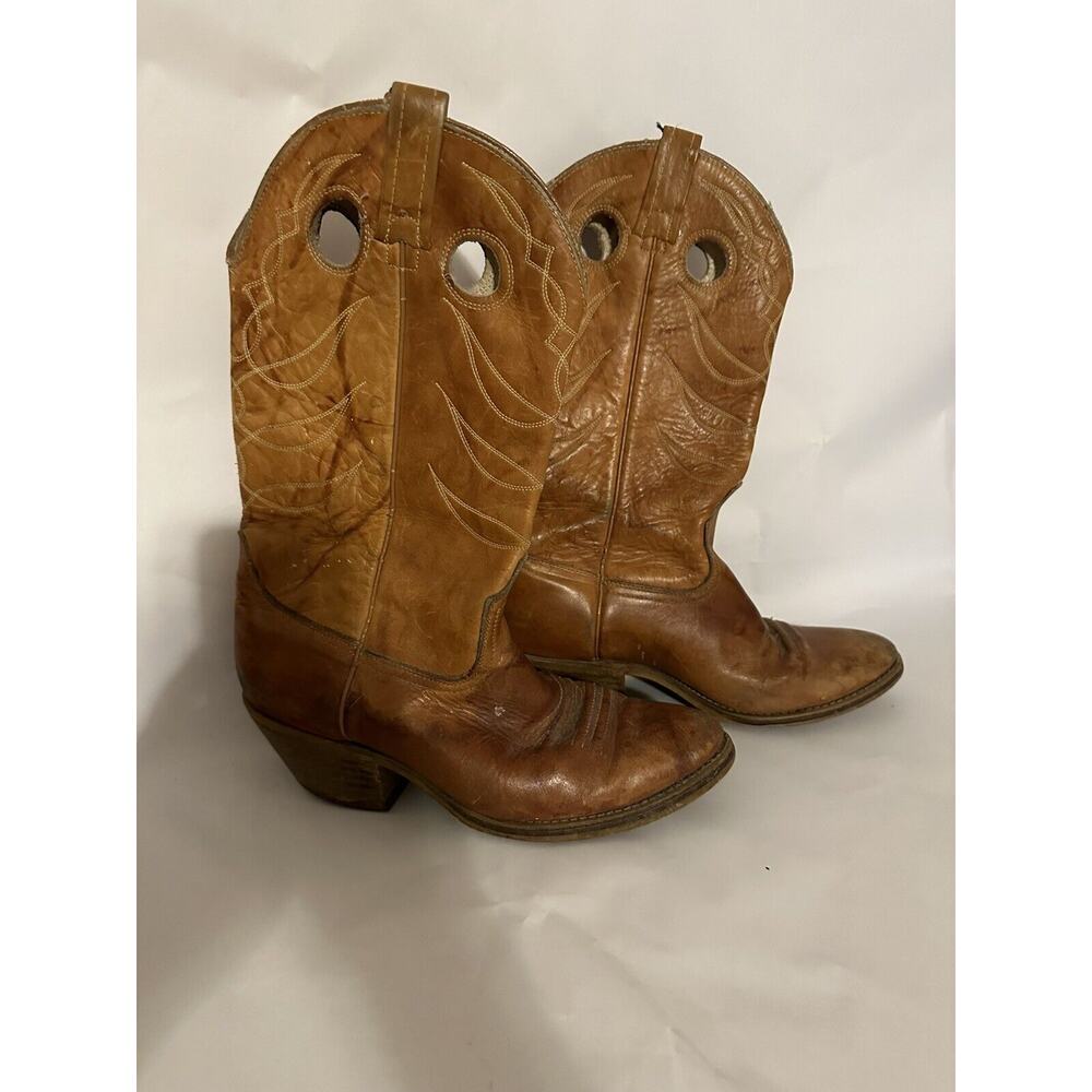 Acme Dingo Punchy Buckaroo Cowboy Western Leather Mens Boots Size 9.5 D Vintage